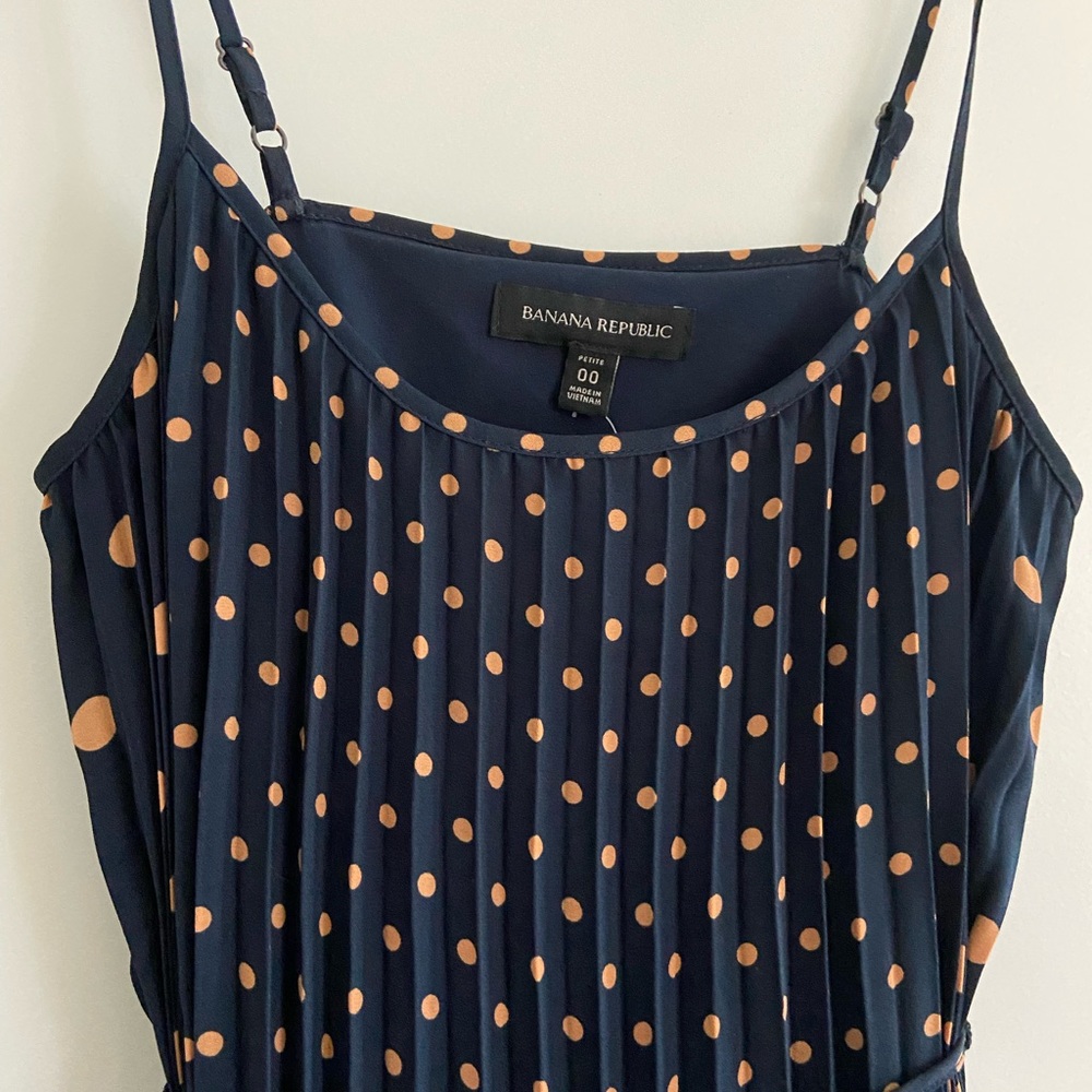 NWT Banana Republic Pleated Polka Dress
